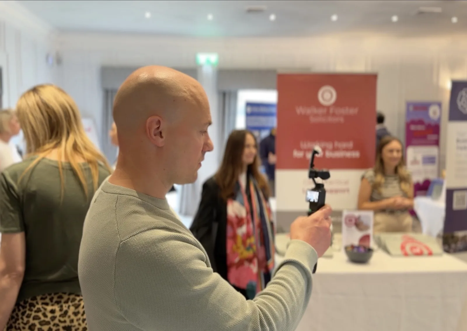 David from Halizona filming at a local business event
